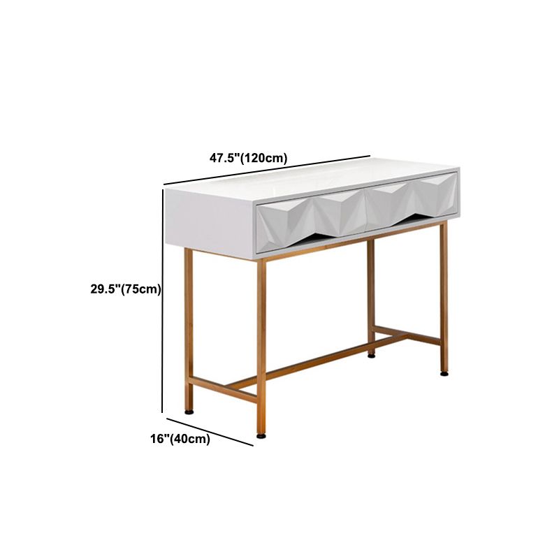 15,74 "tavoli da vanità per vanità per trucco largo con 2 cassetti, bianco brillante