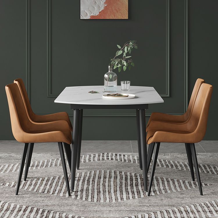 Extendable Luxury Dining Table Adjustable Sintered Stone Top Table with 4 Legs Clearhalo ' dining_table' 'Dining Tables & Seating' 'Dining Tables' 'furn' 'furn_dining_table' 'Furniture' 'furniture_dining_table' 'Kitchen & Dining Furniture' 'kitchen&dining_furn' 'kitchen' 'kitchen_dining_table' 1200x1200_451ee651-b493-4640-b891-d5b50ee5af51