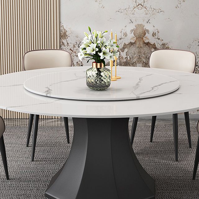 Contemporary 1/4/5/7/9/13 Pieces Furniture Round Stone Dining Set in White Clearhalo 'Dining Room Sets' 'Dining Tables & Seating' 'dining_room_set' 'furn' 'furn_dining_room_set' 'Furniture' 'Kitchen & Dining Furniture' 1200x1200_4520b5c0-8a45-4f66-a926-9c4d5178a35b