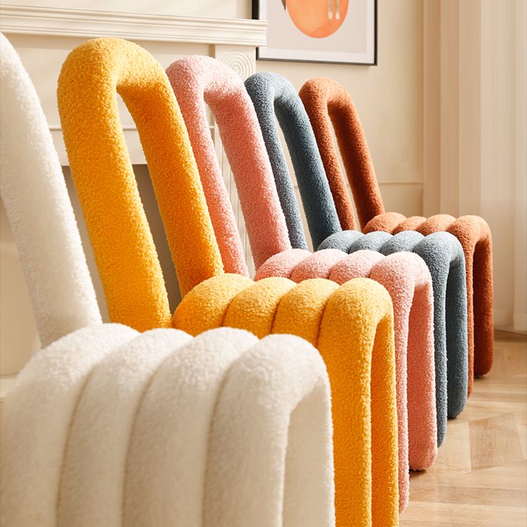 Lamb Wool Side Chairs Modern Kitchen Side Chair 16'' Wide Open Back Dining Side Chair Clearhalo ' kitchen&dining_furn' 'Dining Chairs' 'Dining Tables & Seating' 'dining_chair' 'furn' 'furn_dining_chair' 'Furniture' 'furniture_dining_chair' 'Kitchen & Dining Furniture' 'kitchen' 1200x1200_4523ca42-2214-4fd0-97a9-4bb2e216b56b