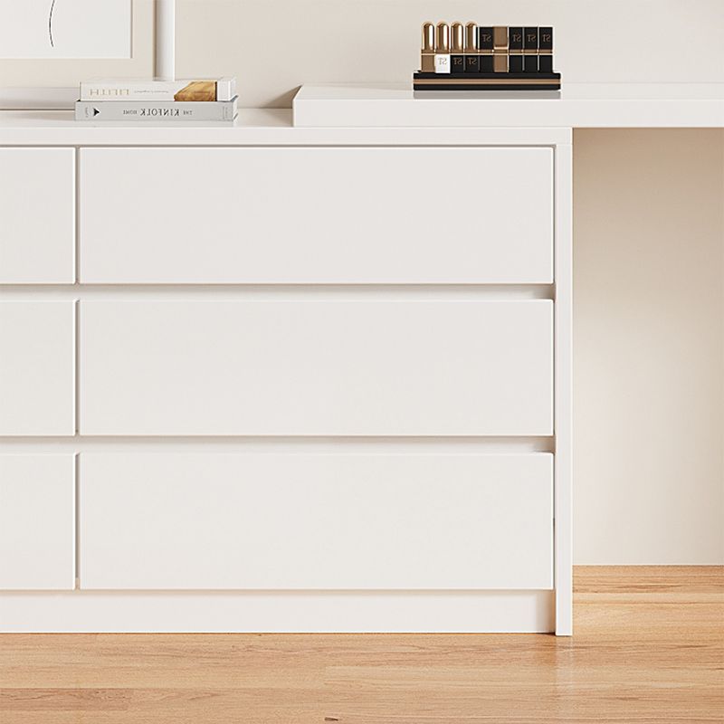 引き出し付きモダンな木材白いベッドルームミラーバニティドレッシングテーブル