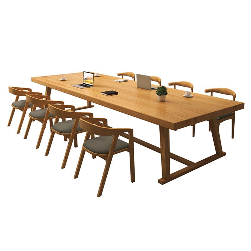 Modern Rectangle Furniture Pine Solid Wood Dining Site Table with Trestle Base Clearhalo ' dining_table' 'Dining Tables & Seating' 'Dining Tables' 'furn' 'furn_dining_table' 'Furniture' 'furniture_dining_table' 'Kitchen & Dining Furniture' 'kitchen&dining_furn' 'kitchen' 'kitchen_dining_table' 1200x1200_4524dfe1-6f9d-4953-8d85-8e09a99f2e6f