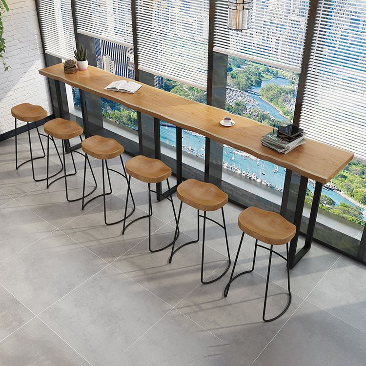 Sled Natural Wood Bistro Accent Dining Table Modern Rectangle Pub Height Dining Table Clearhalo 'Bar Furniture' 'Bar Tables' 'bar_tables' 'furn' 'furn_bar_tables' 'Furniture' 'furniture_bar_tables' 'Kitchen & Dining Furniture' 'kitchen&dining_furn' 'kitchen' 1200x1200_4524e328-4da7-4ca6-983f-9ded28938e6c