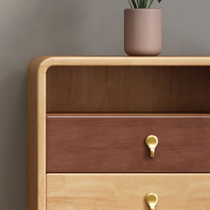 Tavolo da buffet naturale moderno in legno in gomma in legno massiccio a buffet con cassetti