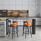 Nordic Style Backrest Counter Stool Iron Cafe Bar Stool with Leather Cushion and Pedal Clearhalo 'Bar Furniture' 'Bar Stools' 'bar_stools' 'furn' 'furn_bar_stools' 'Furniture' 'Kitchen & Dining Furniture' 1200x1200_452792fa-13d1-49a0-ace6-f25fd112cd27