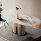 Modern Oval Marble Top Dining Table with Solid Wood Pedestal Base Clearhalo 'Dining Tables & Seating' 'Dining Tables' 'dining_table' 'furn' 'furn_dining_table' 'Furniture' 'Kitchen & Dining Furniture' 1200x1200_4528b309-3a58-4cab-8b0a-d2c1dc885d62