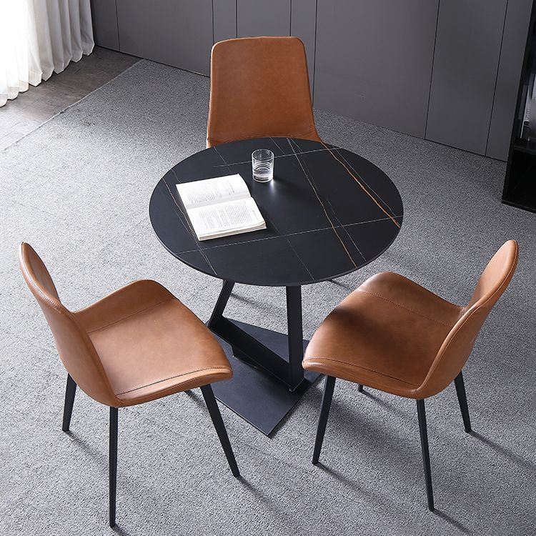 Luxury Sintered Stone Dining Table Single Pedestal Base Round Table for Home Clearhalo ' dining_table' 'Dining Tables & Seating' 'Dining Tables' 'furn' 'furn_dining_table' 'Furniture' 'furniture_dining_table' 'Kitchen & Dining Furniture' 'kitchen&dining_furn' 'kitchen' 'kitchen_dining_table' 1200x1200_45299f8e-f294-45d6-8cb4-9617df73b22e