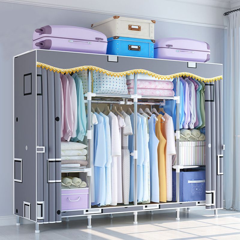 Contemporary Style Wardrobe Metal Wardrobe Closet with 1-Door Clearhalo 'Armoires & Wardrobes' 'armoires_wardrobes' 'Bedroom Furniture' 'furn' 'furn_armoires_wardrobes' 'Furniture' 1200x1200_452af221-71a8-44ac-a88f-cad814a59e61