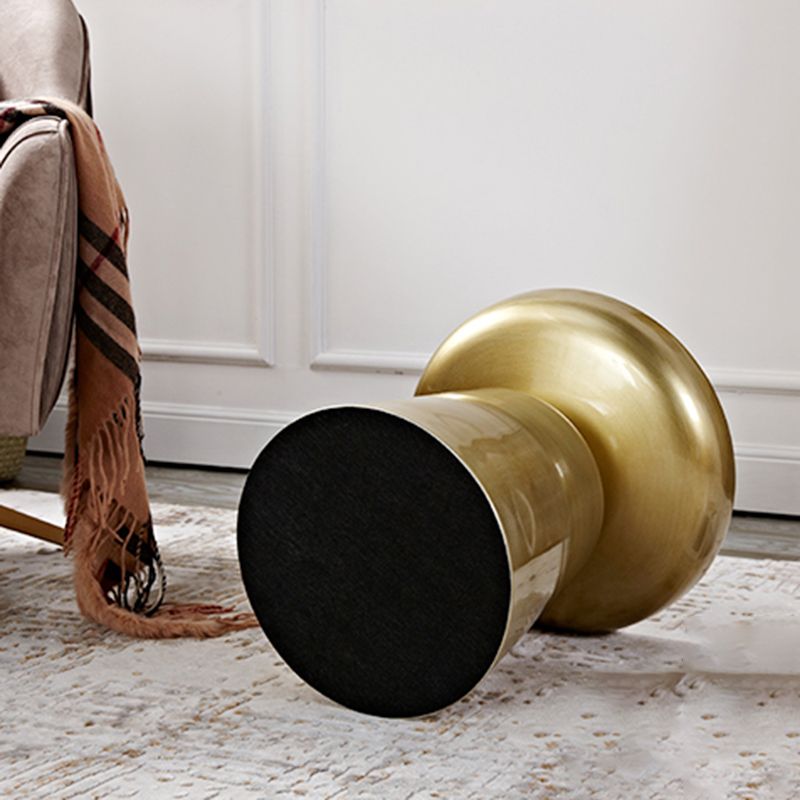 16.9" Tall Modern Mental Pedestal Side Table Solid Color Round Top End Table