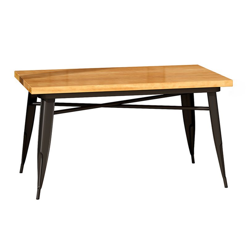 Rectangle Black Base Dining Table Industrial Wood Table for Bar Clearhalo 'Dining Tables & Seating' 'Dining Tables' 'dining_table' 'furn' 'furn_dining_table' 'Furniture' 'Kitchen & Dining Furniture' 1200x1200_452e3aa1-679c-4735-b7e9-3d9643a60283