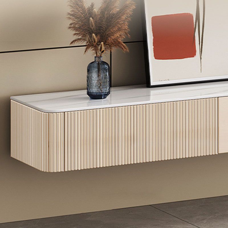 Moderne tv-mediastandaard stenen tv-console voor aan de muur met deuren