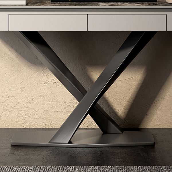 Glam Rectangle Accent Table Stone Sofa Console Table for Hall Clearhalo 'Console Tables' 'console_tables' 'Entry & Mudroom Furniture' 'furn' 'furn_console_tables' 'Furniture' 1200x1200_452f8feb-aae4-45df-be03-e0eb36e2ca40