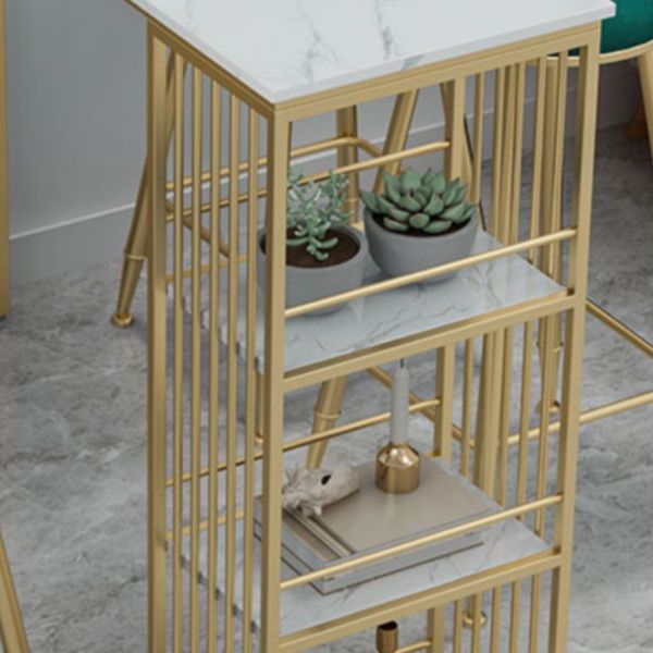 Wood Bar Dining Table Glam Rectangle Double Pedestal Bar Table with 23.6"x23.6"x41.3" Clearhalo 'Bar Furniture' 'Bar Tables' 'bar_tables' 'furn' 'furn_bar_tables' 'Furniture' 'Kitchen & Dining Furniture' 1200x1200_452fa414-34ac-48c5-bfc4-55f81e89cb57