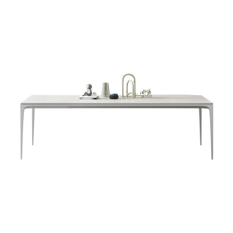 Modern White Sintered Stone Dining Table Rectangle Home Use Table with 4 Legs Clearhalo ' dining_table' 'Dining Tables & Seating' 'Dining Tables' 'Furniture' 'furniture_dining_table' 'Kitchen & Dining Furniture' 'kitchen&dining_furn' 'kitchen' 'kitchen_dining_table' 1200x1200_45324fd8-2cb6-415e-af2f-6bef69ba807e