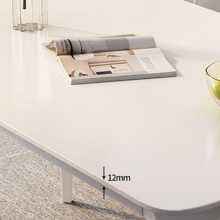 Zeitgenössischer weißer Rechteckstein für Stein mit 4 Stahlfuß