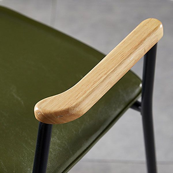 Solid Back Dining Arm Chairs Leather Home Dining Armchairs with Metal Legs Clearhalo ' kitchen&dining_furn' 'Dining Chairs' 'Dining Tables & Seating' 'dining_chair' 'furn' 'furn_dining_chair' 'Furniture' 'furniture_dining_chair' 'Kitchen & Dining Furniture' 'kitchen' 1200x1200_4532e774-b9f9-4407-94b3-581f41fcca32