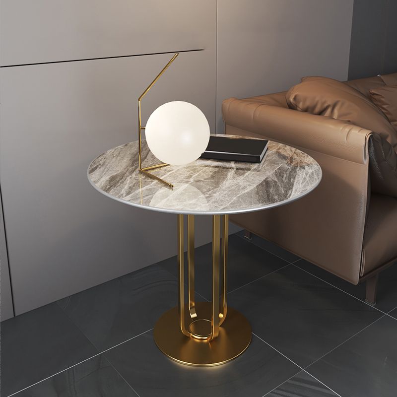 Round Minimalist Side End Table Abstract Slate Sofa Corner Table