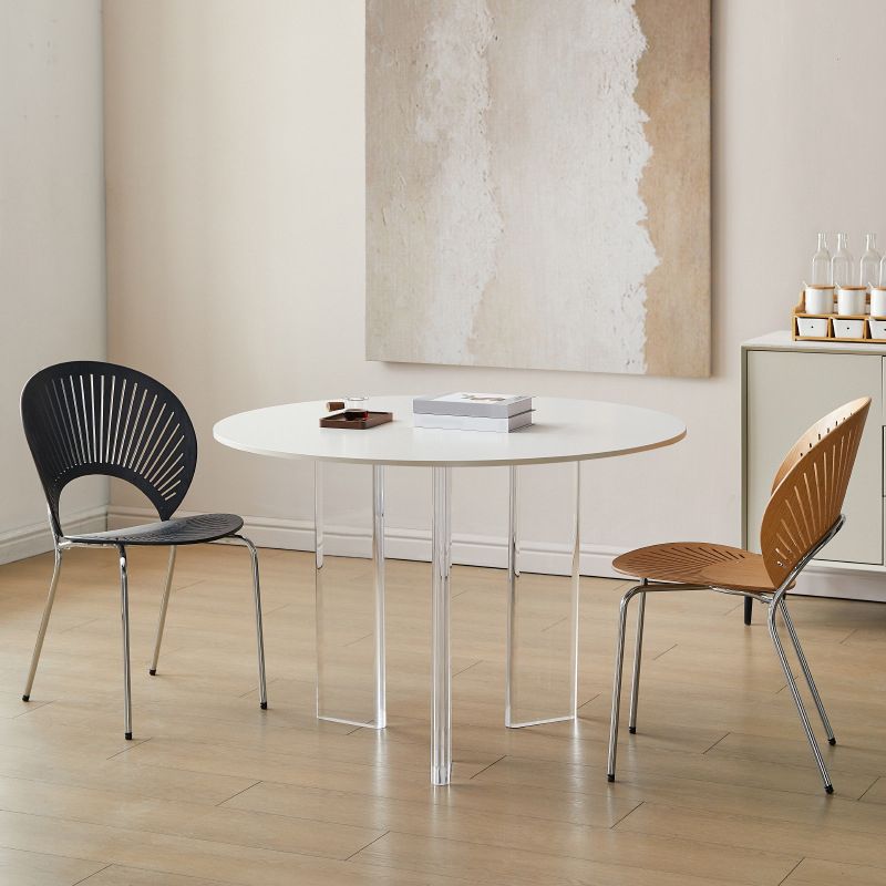 Table en pierre moderne, Table de salle à manger ronde à 3 pieds pour cuisine