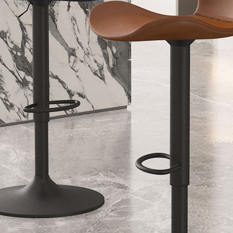 Faux Leather Adjustable Height Swivel Armless Bar Stool with Footrest Clearhalo 'Bar Furniture' 'Bar Stools' 'bar_stools' 'furn' 'furn_bar_stools' 'Furniture' 'Kitchen & Dining Furniture' 1200x1200_4535b0e0-cb3b-4448-a5e8-ed453ae2e5c0