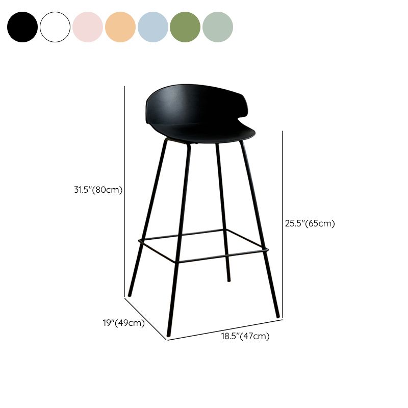 Modern Plastic Bar Stool Backrest Counter Stool for Living Room