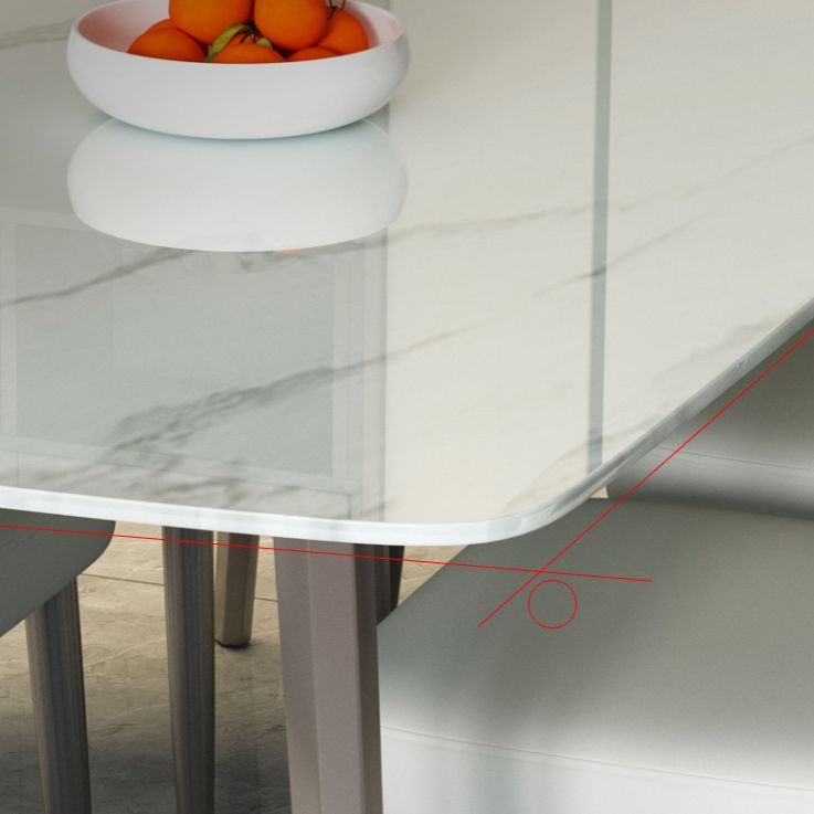 Modern Rectangular White Stone Top Dining Table with 4 Legs Base Clearhalo 'Dining Tables & Seating' 'Dining Tables' 'dining_table' 'furn' 'furn_dining_table' 'Furniture' 'Kitchen & Dining Furniture' 1200x1200_45376636-8b97-445d-b5cd-4276a14288e3