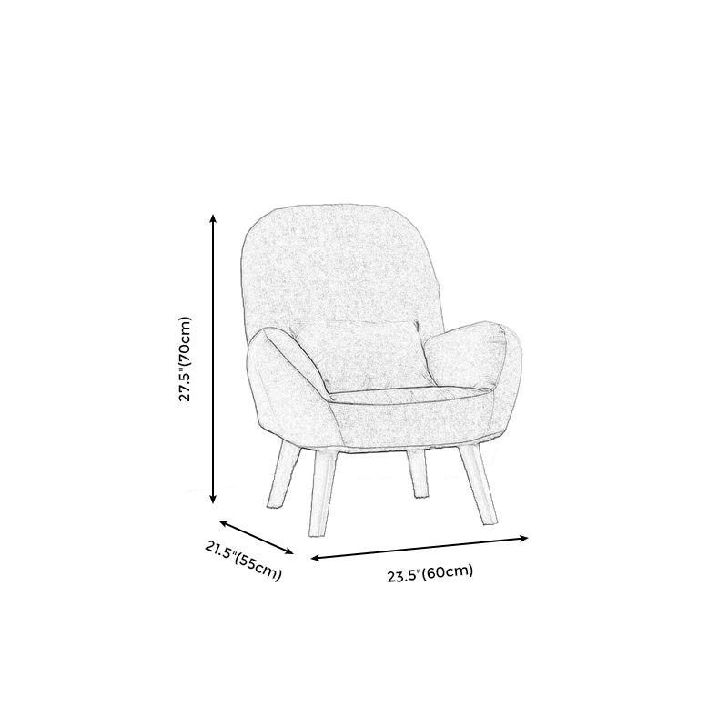 Chaise de bras de linge 23,62 "L x 21,65" W fauteuil accent à quatre jambes de base pour le salon