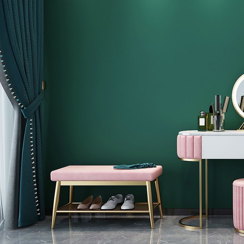 Banc d'entrée moderne banc de siège en métal rembourré avec rangement de chaussures