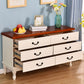 Cómoda tradicional americana para el hogar, cómoda de almacenamiento de madera maciza con cajones