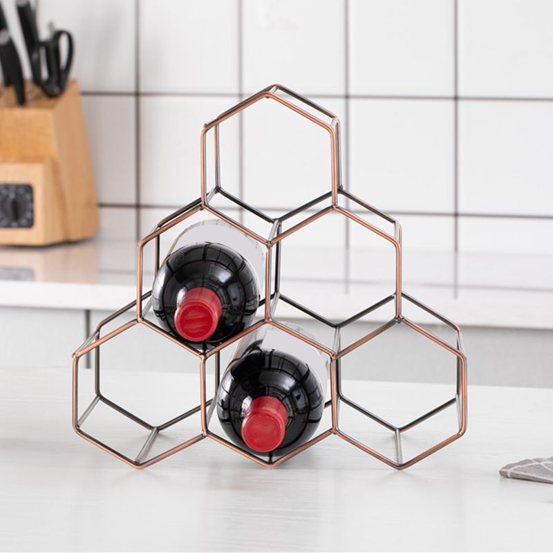 Consigne du porte-bouteille en fer contemporain Rack de bouteille de comptoir pour la cuisine