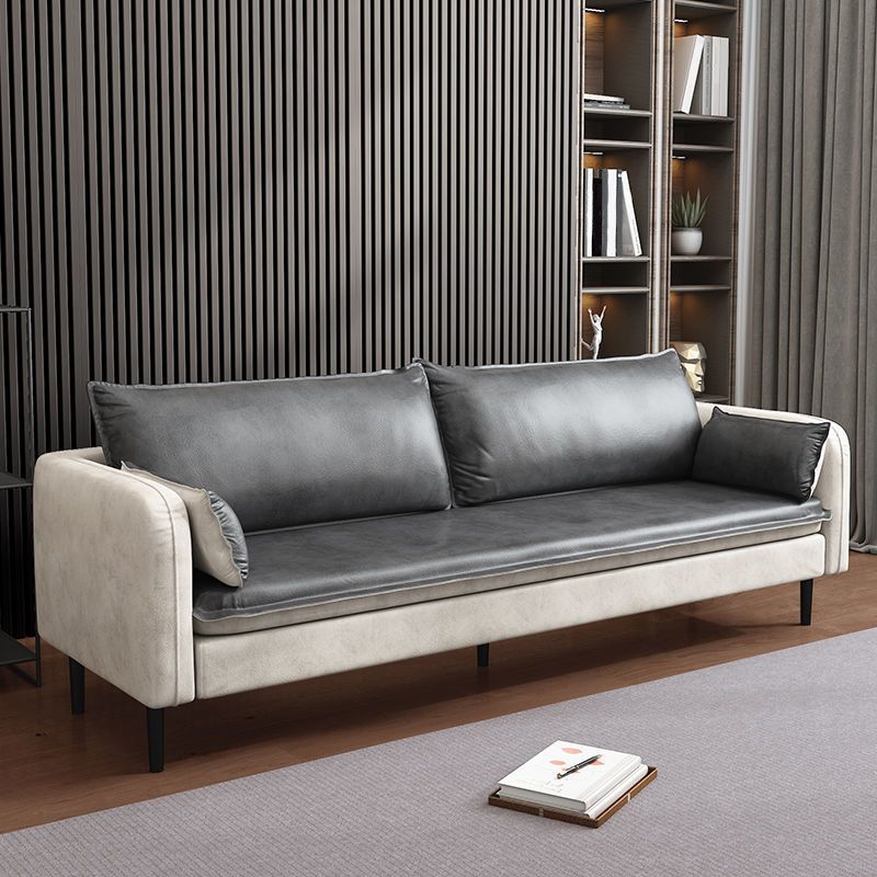 Sofá de brazo cuadrado de cuero moderno de 30,7 "H Mid Century para sala de estar para sala de estar