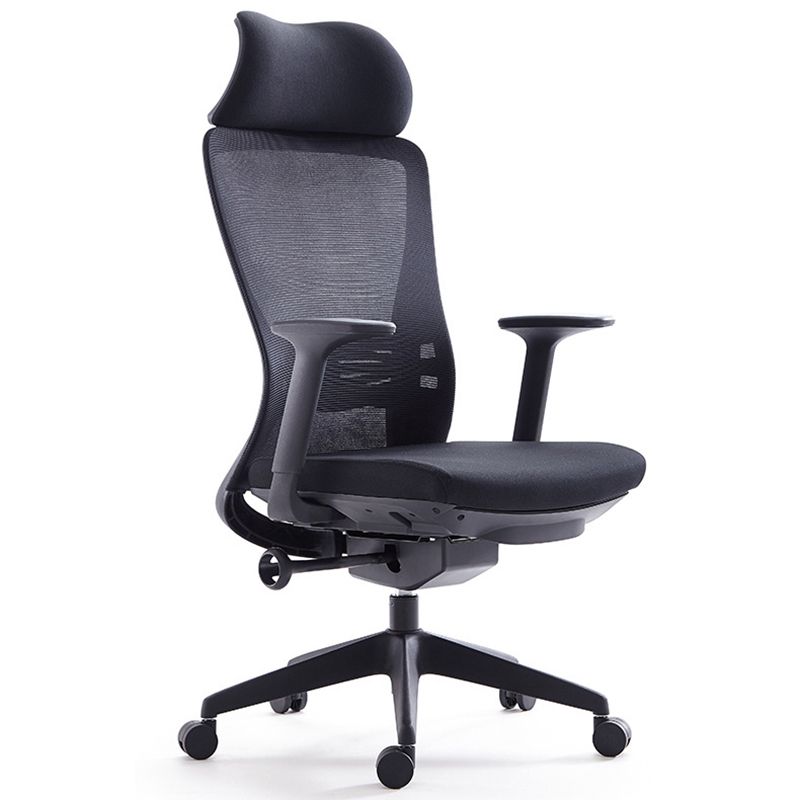Silla de oficina moderna, altura ajustable del asiento, brazos fijos, silla de escritorio deslizante con ruedas