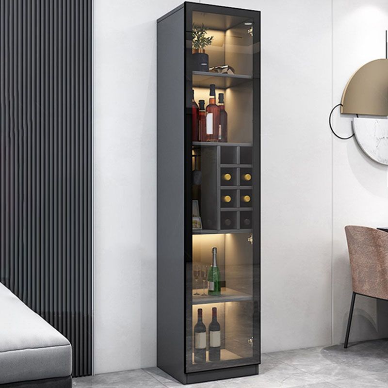 Contemporary Display Stand Faux Wood Storage Cabinet with Lighting Clearhalo 'Display & China Cabinets' 'display_china_cabinets' 'furn' 'furn_display_china_cabinets' 'Furniture' 'Kitchen & Dining Furniture' 1200x1200_453d86a8-dcce-4fb5-b41f-e0a5ca92f328