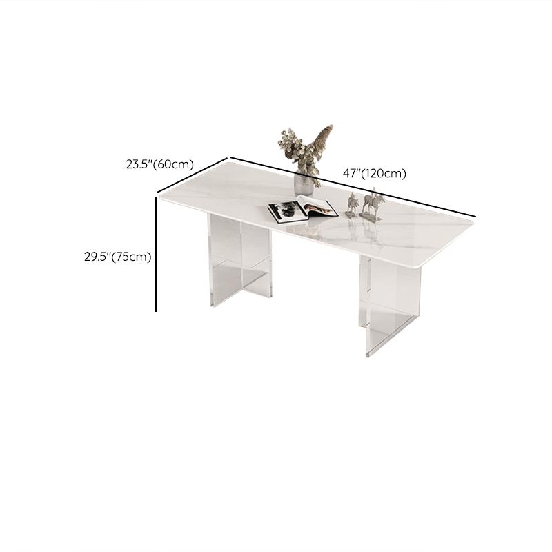 Estilo contemporáneo 1/2/4/6 Piezas Sillas de comedor Muebles de piedra rectangulares en blanco