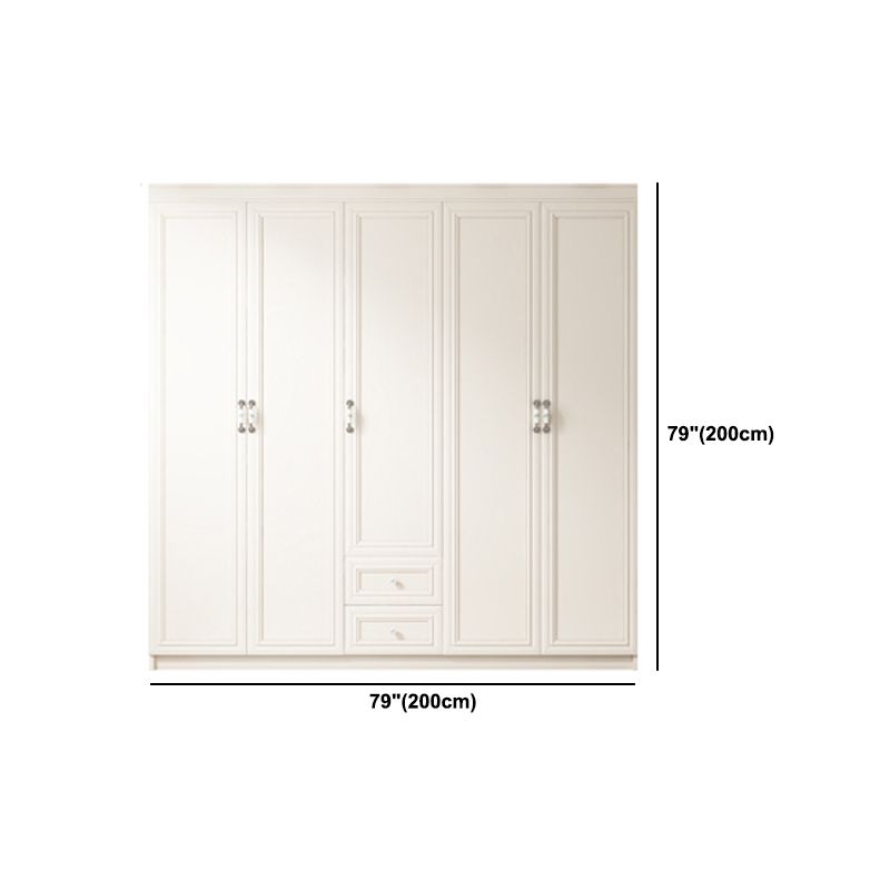 Contemporary Style Wardrobe Armoire Wood Armoire with Clothes Rail and Door for Bedroom