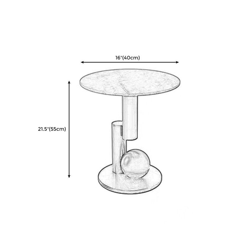 Style de style moderne Metal Top Slate Grey / Black Gold / White Round Table ronde