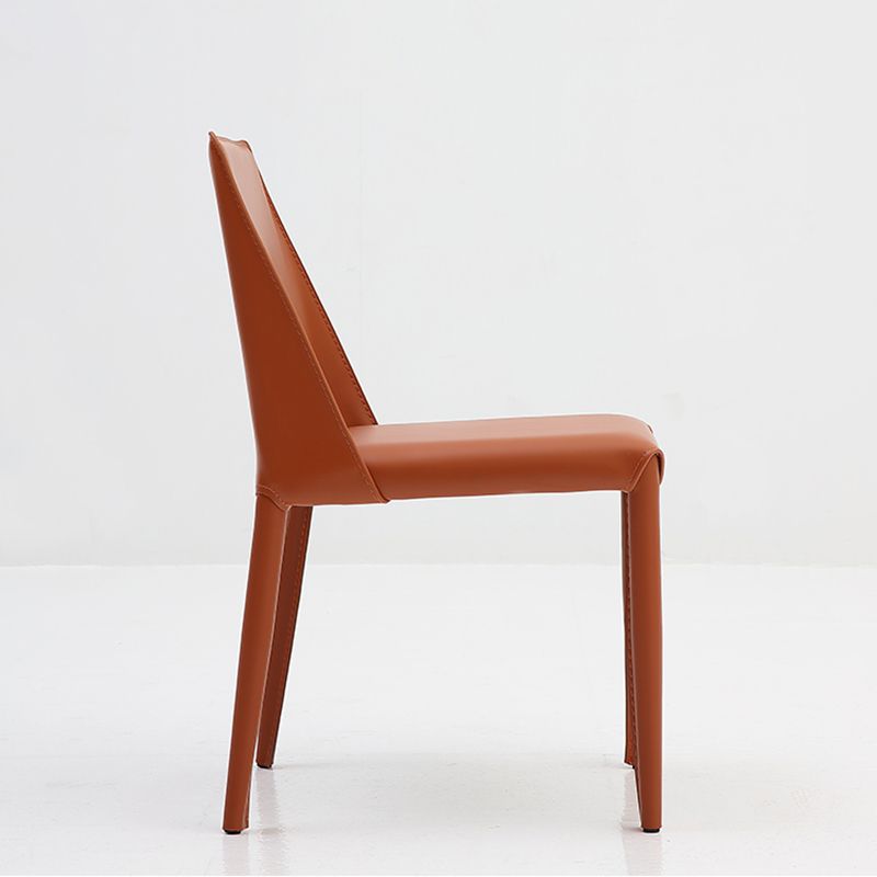 Contemporary Dining Armless Chair Leather Curved Parsons Side Chair Clearhalo ' kitchen&dining_furn' 'Dining Chairs' 'Dining Tables & Seating' 'dining_chair' 'furn' 'furn_dining_chair' 'Furniture' 'furniture_dining_chair' 'Kitchen & Dining Furniture' 'kitchen' 1200x1200_45406e1d-7437-41dd-b598-c4ae33a438fc