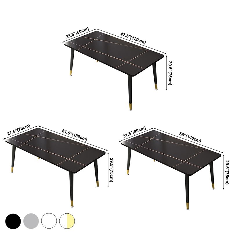 Simple Sintered Stone Dining Table Kitchen Rectangle Shape Dining Table with 4 Legs Base Clearhalo ' dining_table' 'Dining Tables & Seating' 'Dining Tables' 'furn' 'furn_dining_table' 'Furniture' 'furniture_dining_table' 'Kitchen & Dining Furniture' 'kitchen&dining_furn' 'kitchen' 'kitchen_dining_table' 1200x1200_4540ca45-12dd-446e-97a5-b403cad1eac8