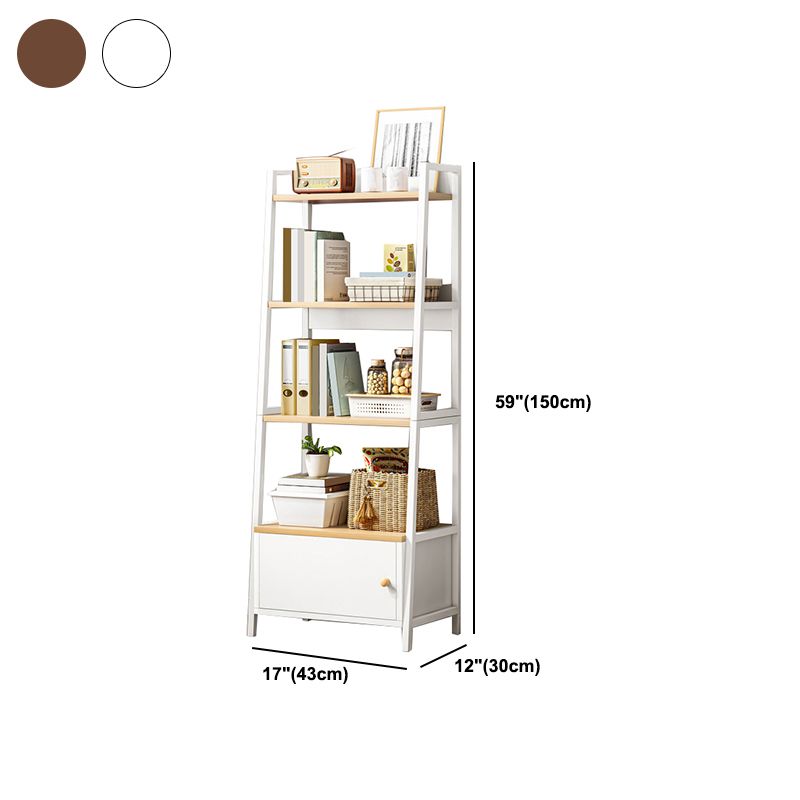 Estantería de madera abierta estantería multicapa de casa minimalista moderna