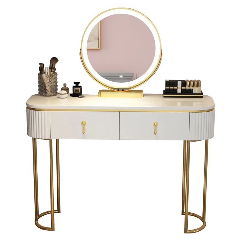 Glam 29.52 "Vanity di trucco in altezza set con cassetto e vanità specchio
