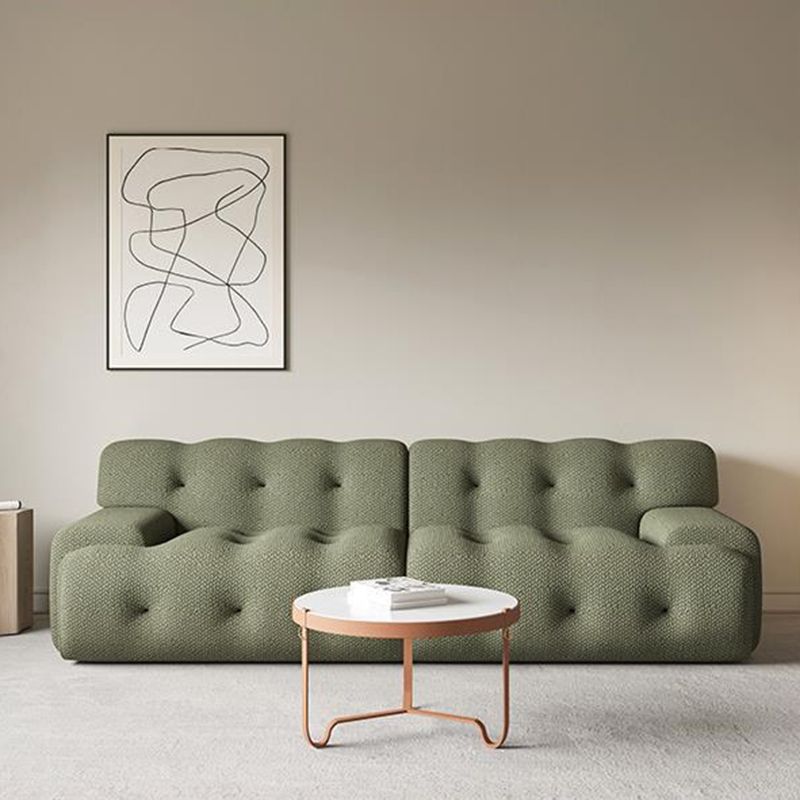 Recessed Arm Sofa Sewn Pillow Back Stationary Green Sofa for Bonus Room Clearhalo 'furn' 'furn_sofas' 'Furniture' 'Living Room Furniture' 'Sofa' 'sofas' 1200x1200_45420264-925f-4725-b148-cb0b8c2de228