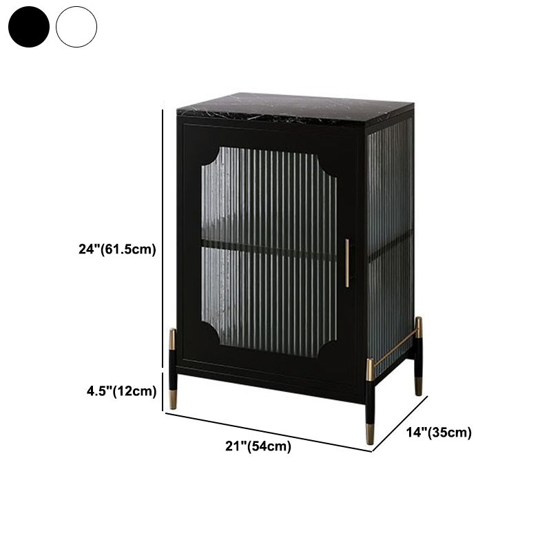 Glam Dining Server with Metal Legs Metallic Finish Sideboard with Glass Door Clearhalo 'buffet_sideboard' 'Buffets & Sideboards' 'furn' 'furn_buffet_sideboard' 'Furniture' 'Kitchen & Dining Furniture' 1200x1200_45421af1-afe0-4ed1-9f2e-1bcb0e4fa730