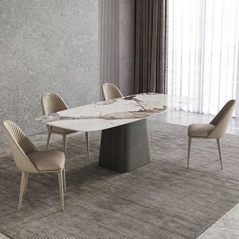 Minimalist Sintered Stone Dining Room Set with Black Base Formal Dining Table Set Clearhalo 'Dining Room Sets' 'Dining Tables & Seating' 'dining_room_set' 'furn' 'furn_dining_room_set' 'Furniture' 'furniture_dining_room_set' 'Kitchen & Dining Furniture' 'kitchen&dining_furn' 'kitchen' 1200x1200_454293d6-e6ca-49b2-ba2b-a16a73b6e9ca