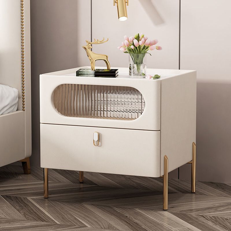 Comodino moderno per tavolini da notte in pietra con gambe per camera da letto