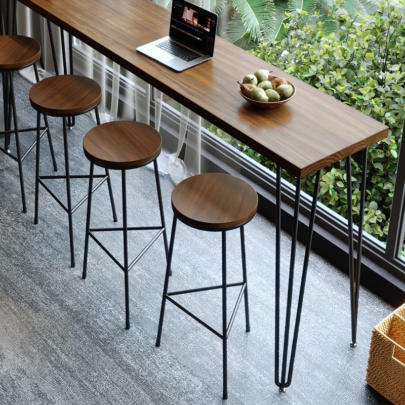 1/2/4/5 Pieces Industrial Rectangle Pub Table Set Wooden Counter Table with High Stools Clearhalo 'Bar Furniture' 'furn' 'furn_home_bar_bar_sets' 'Furniture' 'Home Bars & Bar Sets' 'home_bar_bar_sets' 'Kitchen & Dining Furniture' 1200x1200_4544e9bb-5367-41b0-a4ab-e6f9fb90dae0