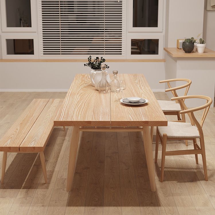 Contemporary Natural Wood Table Ash Rectangle Dining Table with 4 Legs Clearhalo 'Dining Tables & Seating' 'Dining Tables' 'dining_table' 'furn' 'furn_dining_table' 'Furniture' 'furniture_dining_table' 'Kitchen & Dining Furniture' 'kitchen' 'kitchen_dining_table' 1200x1200_45459a81-b7d0-45a7-b085-64dab678ce71