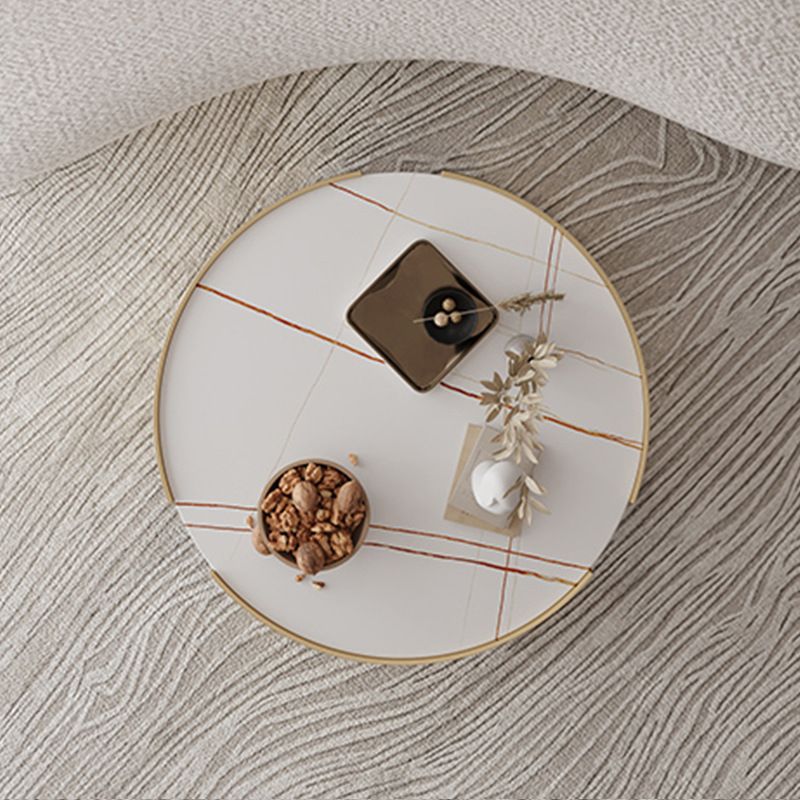 Dia 35.4" Round Cocktail Table Glam Slate Top 1 Single Coffee Table Clearhalo 'Coffee & Accent Tables' 'Coffee Tables' 'coffee_tables' 'furn' 'furn_coffee_tables' 'Furniture' 'Living Room Furniture' 1200x1200_45468b5a-3820-4bfa-90b4-9ea86db2b1f1