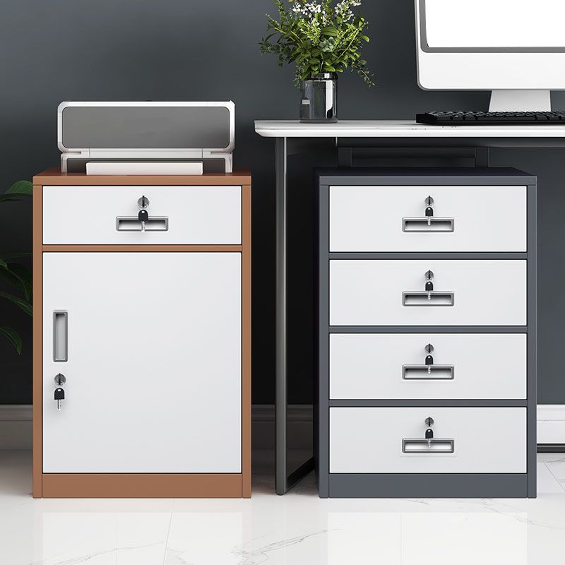 Contemporary File Cabinet Steel Frame Fireproof Vertical File Cabinet with Lock Clearhalo 'Filing Cabinets' 'filling_cabinets' 'furn' 'furn_filling_cabinets' 'Furniture' 'Office Furniture' 1200x1200_4546fa6c-e4a4-461d-90d0-1c7c2741f4fa