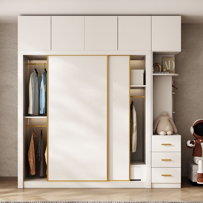 Modern Wardrobe Armoire with Garment Rod Wood Wardrobe Cabinet Clearhalo 'Armoires & Wardrobes' 'armoires_wardrobes' 'Bedroom Furniture' 'furn' 'furn_armoires_wardrobes' 'Furniture' 1200x1200_45490ee7-28ea-4f8a-abfd-077da09edb72