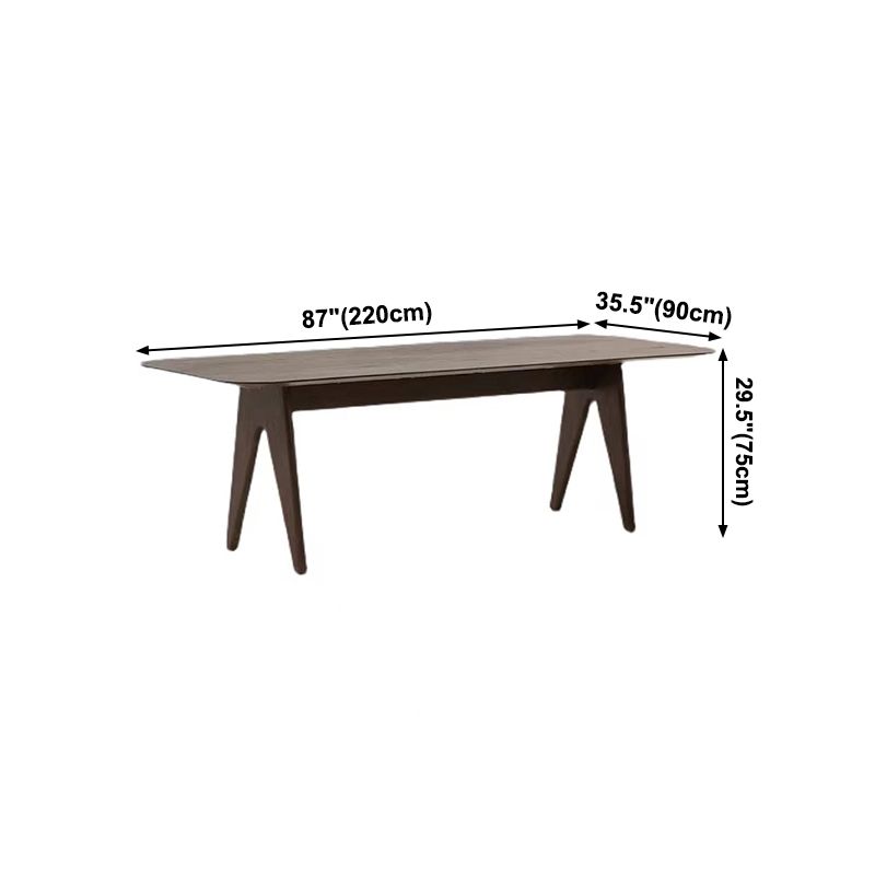 Solid Wood Contemporary Rectangular Table Brown Wood Top Table with 4 Legs Clearhalo ' dining_table' 'Dining Tables & Seating' 'Dining Tables' 'furn' 'furn_dining_table' 'Furniture' 'furniture_dining_table' 'Kitchen & Dining Furniture' 'kitchen&dining_furn' 'kitchen' 'kitchen_dining_table' 1200x1200_454b1d2c-9775-4f09-8cf4-049205c37e4c