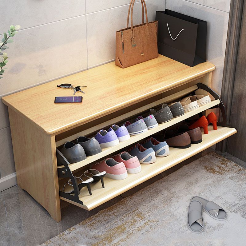 Panchina di ingresso Banca in legno con deposito con scarpe, larghezza 12 "